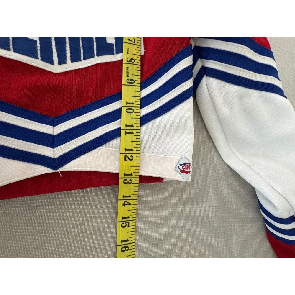 CDT Cheerleader‎ Dance Team Top Red/White/Blue Size Medium Made in USA